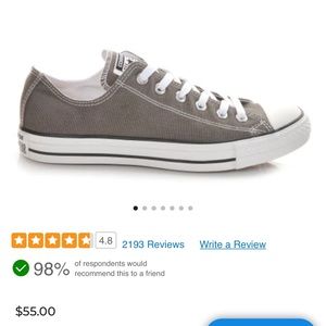 BRAND NEW IN BOX. NEVER WORN. Grey Converse Size 6 Men’s 6